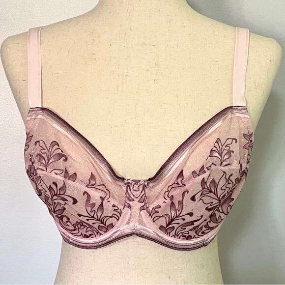 Wacoal Net Effect Underwire Bra 851340 Ballerina Pink 34DD Like New - Picture 3 of 6